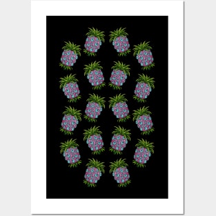 Scary Pineapple pattern Posters and Art